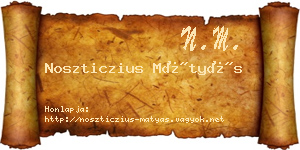 Noszticzius Mátyás névjegykártya