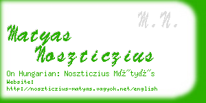 matyas noszticzius business card